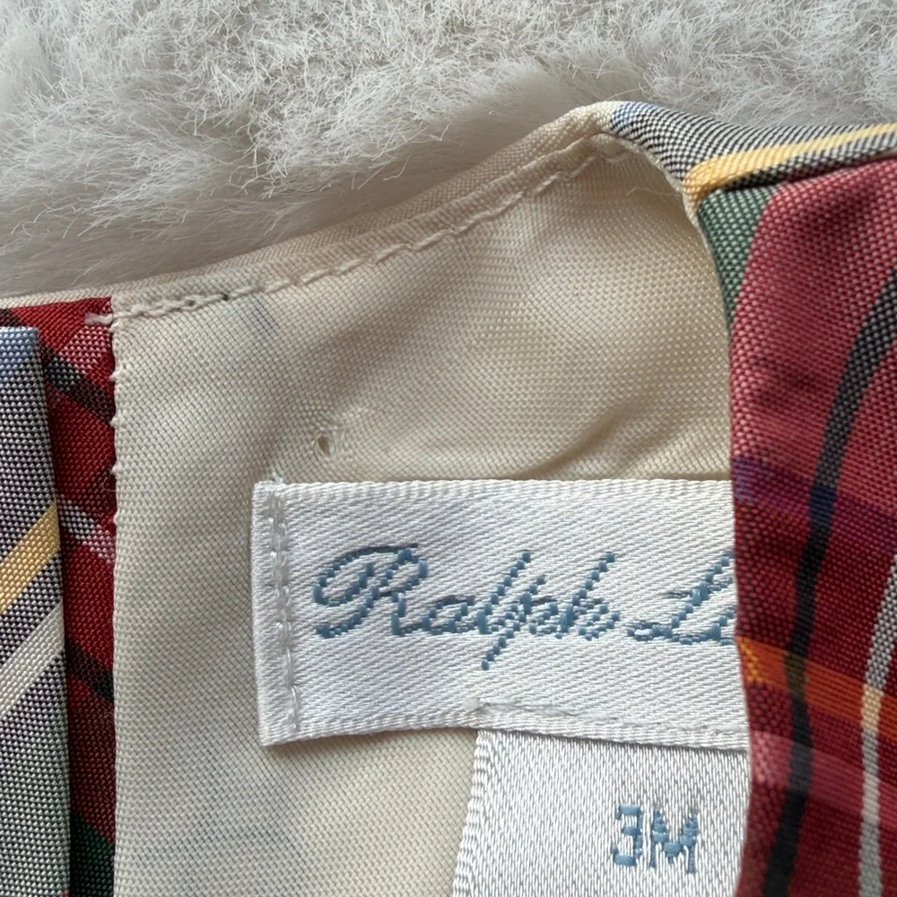 Ralph Lauren Baby Stewart Plaid Short Sleeve Holiday Dress size 3 mos